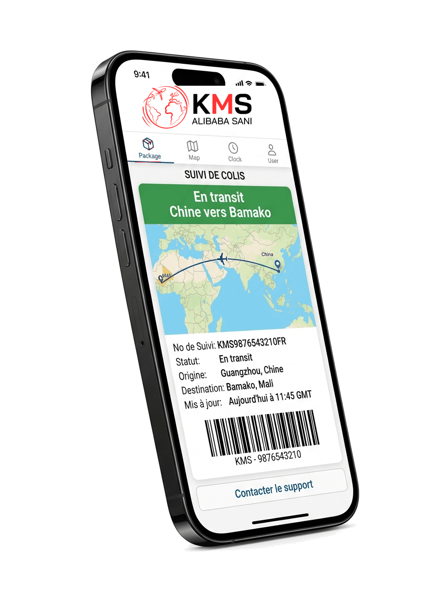 Suivi d’un colis dans l’application KMS